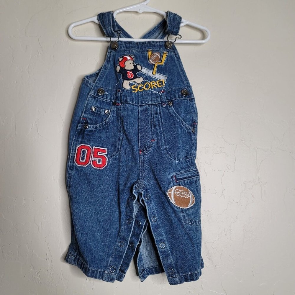 OVERALLS Football Adventure 3 - 6  MOS Children's Apparel Denim Snap Legs
